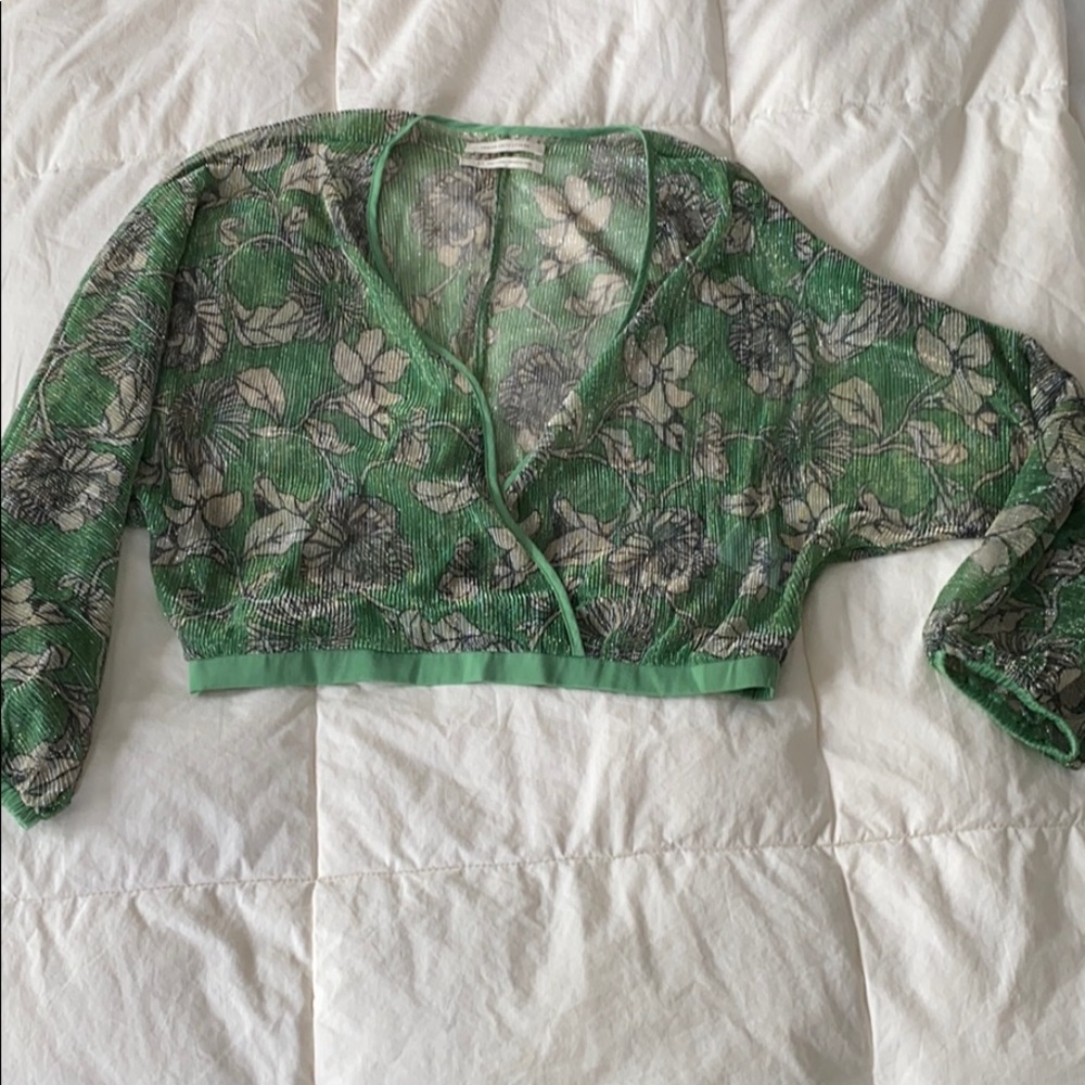 Urban Outfitters shimmer surplice top